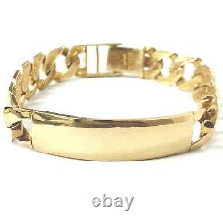 Men's Solid Gold Identity Bracelet 34.9g 9ct Yellow Gold 7.5 Inches Hallmarked