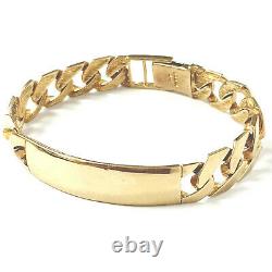 Men's Solid Gold Identity Bracelet 34.9g 9ct Yellow Gold 7.5 Inches Hallmarked