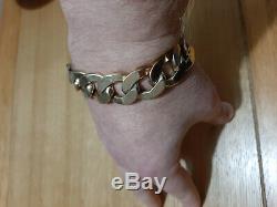Men's very heavy 9ct gold curb bracelet 128 grams