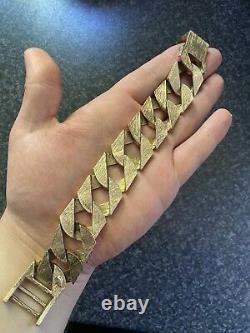 Mens 9ct 125g solid gold Chops Chaps Wide bracelet