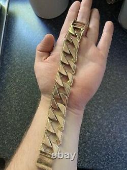 Mens 9ct 125g solid gold Chops Chaps Wide bracelet