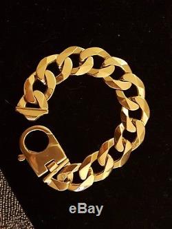 Mens 9ct Gold Heavy Curb Bracelet. 108 Grams
