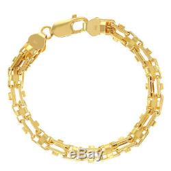 Mens 9ct Gold Italian Cage Bracelet 9.25 7.5mm RRP £620 0% FINANCE OPTION