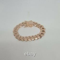 Mens 9ct Rose Gold Cuban Link Bracelet 81g 7 3/4