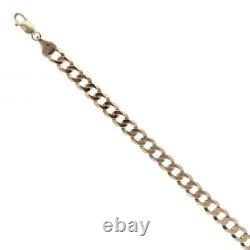 Mens 9ct Yellow Gold Curb Bracelet 8