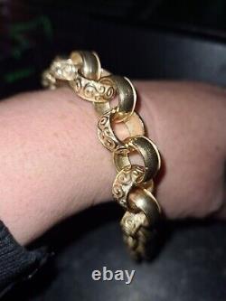 Mens 9ct gold belcher bracelet