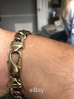 Mens 9ct gold curb bracelet 2oz Swap /px