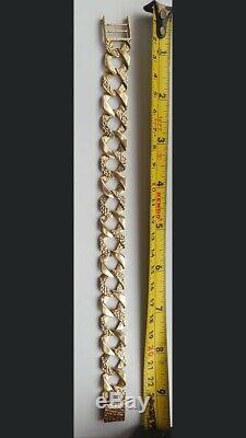 Mens 9ct gold curb bracelet 32 grams