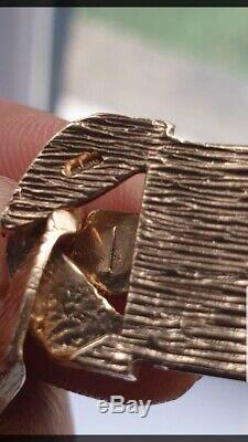 Mens 9ct gold curb bracelet 32 grams