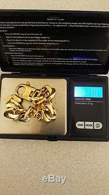Mens 9ct gold curb bracelet 73 grams and 9 long fantastic