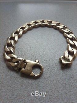 Mens 9ct gold curb bracelet 73 grams and 9 long fantastic