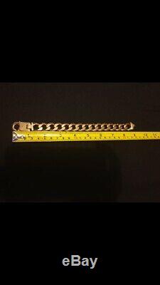 Mens 9ct gold curb bracelet 82.3 Grams