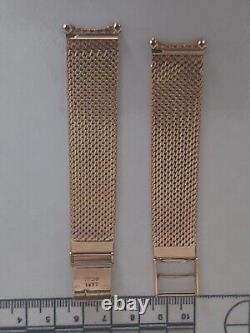 Mens 9ct gold mesh watch bracelet