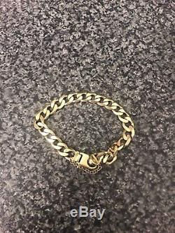 Mens 9ct solid gold bracelet 34g