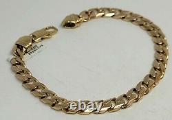Mens 9ct solid gold curb bracelet