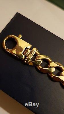 Mens 9ct solid gold curb bracelet 47.5 gram