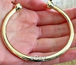 Mens 9ct solid gold heavy torque bangle bracelet 45.5g Boxed NEW Large size