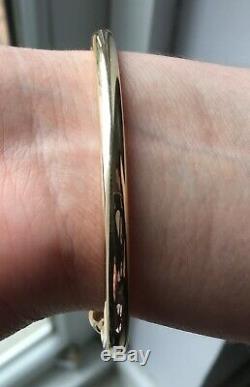 Mens 9ct solid gold heavy torque bangle bracelet 45.5g Boxed NEW Large size
