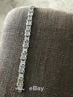 Mens 9ct white gold diamond bracelet