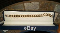 Mens Beautiful Hallmarked Solid 9ct Carrot Gold Bracelet Curb Link Chain