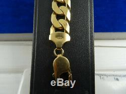 Mens Boys Ladies HEAVY 9ct Gold CURB Bracelet 8 35g Hm 12mm RRP £2100 47c