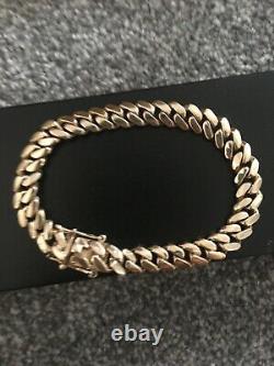 Mens Gold bracelet, Cuban 9ct