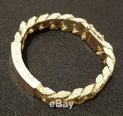 Mens Hallmarked 9ct Gold Identity Bracelet Box Clasp 3 oz RRP £4750 95.1G 8