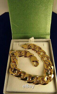 Mens Heavy 8.7 9ct Gold CURB BRACELET Gift 38.4gr 1+oz Hm 11mm cx926 RRP£2000