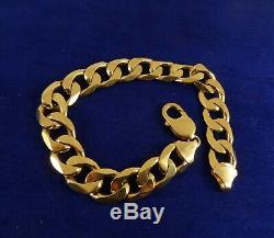 Mens Heavy 8.7 9ct Gold CURB BRACELET Gift 38.4gr 1+oz Hm 11mm cx926 RRP£2000