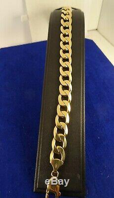 Mens Heavy 8.7 9ct Gold CURB BRACELET Gift 38.4gr 1+oz Hm 11mm cx926 RRP£2000