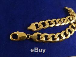 Mens Heavy 8.7 9ct Gold CURB BRACELET Gift 38.4gr 1+oz Hm 11mm cx926 RRP£2000