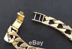 Mens Heavy 9ct 9K Gold Bracelet Chain 375 28.74g