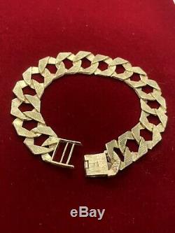 Mens Heavy 9ct Gold Curb Bracelet Beautiful Design RRP £1530 Ounce & Half