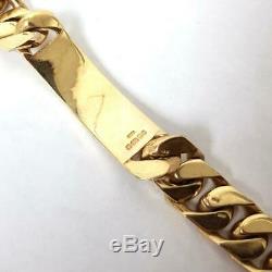Mens Heavy ID Bracelet 160.7g 9ct Solid Yellow Gold 9 Inches 16.3mm Wide