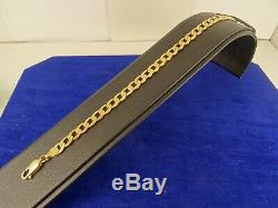 Mens Ladies Lightweight 9ct Deep Yellow Gold CURB Bracelet 7.25 4.3g Hm 6mm945n