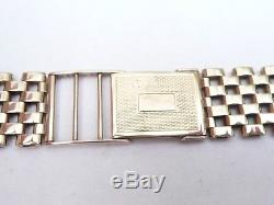 Mens Small Vintage Solid 9ct Gold Watch Bracelet Strap 22.5 Grams 18mm Lugs