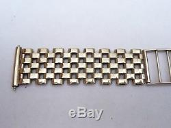 Mens Small Vintage Solid 9ct Gold Watch Bracelet Strap 22.5 Grams 18mm Lugs