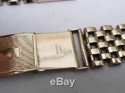 Mens Small Vintage Solid 9ct Gold Watch Bracelet Strap 22.5 Grams 18mm Lugs