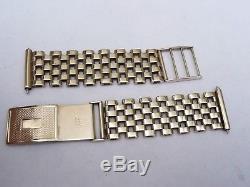 Mens Small Vintage Solid 9ct Gold Watch Bracelet Strap 22.5 Grams 18mm Lugs