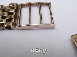 Mens Small Vintage Solid 9ct Gold Watch Bracelet Strap 22.5 Grams 18mm Lugs