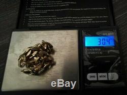 Mens Solid 9ct Gold Chunky Curb Bracelet Heavy / 30.4 grams