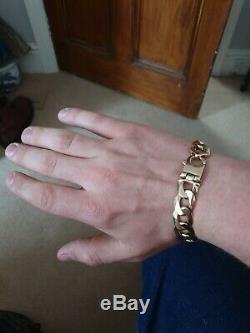 Mens Solid 9ct Gold Curb Bracelet