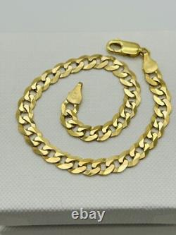 Mens Solid 9ct Yellow Gold 5.5mm Curb Heavy Bracelet 8.5 New