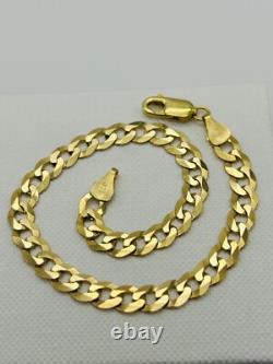 Mens Solid 9ct Yellow Gold 5.5mm Curb Heavy Bracelet 8.5 New
