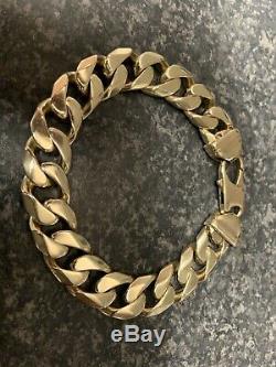 Mens Solid 9ct gold curb bracelet 127 Grams Collection Or Delivered by myself