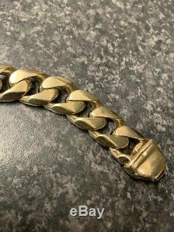 Mens Solid 9ct gold curb bracelet 127 Grams Collection Or Delivered by myself