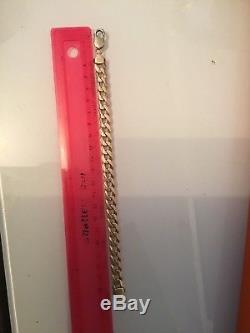 Mens Solid Gold 9ct curb chain Bracelet 375 23cm long