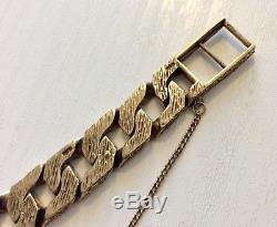 Mens Superb Very Heavy Solid 9 Carat Gold Identity Bracelet 9CT HEAVY IDENTITY