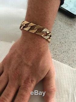 Mens solid 9 ct gold bracelet