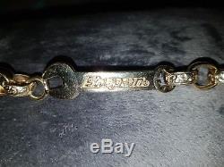 Mens solid 9 ct gold snap-on bracelet a heavy 40.2 grams of solid gold NOT scrap